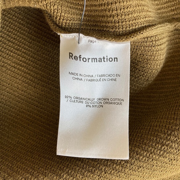 Reformation Olive Green Ribbed Cropped Tank Top - M - Picture 4 of 7